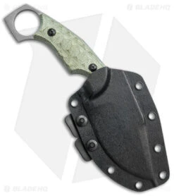 Fox Knives Monkey Thumper Fixed Blade Knife OD Green Micarta (3.5" Stonewash) -Fox Knives Fox Knives Monkey Thumper Fixed Blade OD Green Micarta SW BHQ 120826 jr sheath 2