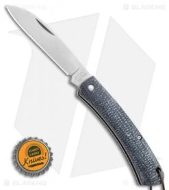 Fox Knives Nauta Slip Joint Knife Black Juta Micarta (3.00" Satin) -Fox Knives Fox Knives Nauta Slip Joint Knife Black Juta Micarta 3.35 Satin 01FX880 BHQ 113338 LS Bottlecap
