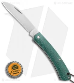 Fox Knives Nauta Slip Joint Knife Green Juta Micarta (3.00" Satin) -Fox Knives Fox Knives Nauta Slip Joint Knife Green Juta Micarta 3.35 Satin 01FX881 BHQ 113337 LS Bottlecap