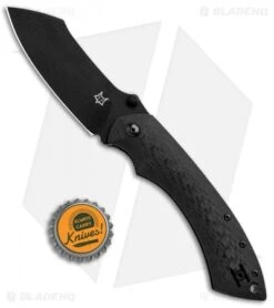 Fox Knives Pelican Liner Lock Knife Carbon Fiber (3.5" Black) FX-534 CF -Fox Knives Fox Knives Pelican LL CF Black FX 534 CF BHQ 87341 jr bottlecap
