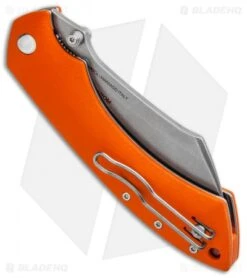 Fox Knives Pelican Liner Lock Knife Orange G-10 (3.5" Stonewash ) FX-534 O -Fox Knives Fox Knives Pelican LL Orange G 10 FX 534 O BHQ 87343 jr side