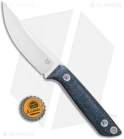 Fox Knives Perser FX-143 MB Fixed Blade Knife Black Micarta (3.9" Satin) -Fox Knives Fox Knives Perser FX 143 MB Fixed Blade Black Micarta Satin BHQ 121756 jr bottlecap