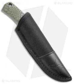 Fox Knives Vox Core Fixed Blade Knife OD Green (4.4" Stonewash) -Fox Knives Fox Knives Vox Core OD Green SW 02FX736 BHQ 105753 jr sheath