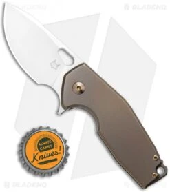 Fox Knives Vox Limited Suru Frame Lock Knife Bronze Ti (2.3" Satin) -Fox Knives Fox Knives Vox Suru FL Bronze Ti Satin BHQ 121564 jr bottlecap