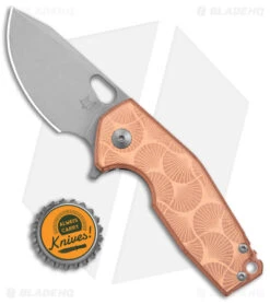 Fox Knives Vox Suru Frame Lock Knife Copper (2.3" Acid Stonewash 20CV) Limited -Fox Knives Fox Knives Vox Suru FL Copper Acid SW BHQ 121563 jr bottlecap