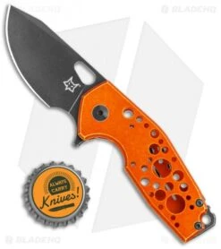 Fox Knives Vox Suru Frame Lock Flipper Knife Orange (2.3" Black Stonewash) -Fox Knives Fox Knives Vox Suru FL Orange Black SW FX 526ALO BHQ 86404 jr bottlecap 2