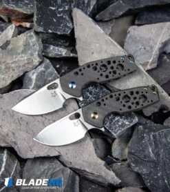 Fox Knives Vox Suru Flipper Knife Carbon Fiber Bronze Hardware (2.3" Satin M390) -Fox Knives Fox Knives Vox Suru Flipper Knife Carbon Fiber Blue Hardware Satin M390 BHQ86405 kp rocks web 1