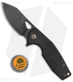 Fox Knives Vox Yaru Frame Lock Knife PVD Titanium (2.9" Black SW) -Fox Knives Fox Knives Vox Yaru FL PVD Ti Black SW FX 527 TIPVD BHQ 121567 jr bottlecap