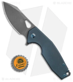 Fox Knives Vox Yaru Frame Lock Knife Blue Titanium (2.9" Acid SW) -Fox Knives Fox Knives Vox Yaru Frame Lock Knife Blue Ti 2in 9cm Acid SW BHQ 121568 td size