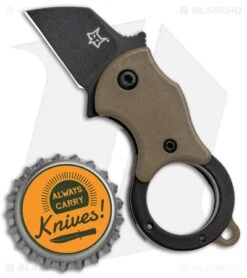 Fox Knives Mini-TA Liner Lock Karambit Knife Coyote (1" Black) FX-536CBB -Fox Knives Fox Mini TA Coyote Brown Black FX 536CBB BHQ 95719 jr bottlecap