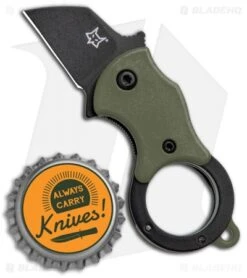Fox Knives Mini-TA Liner Lock Karambit Knife OD Green (1" Black) FX-536ODB -Fox Knives Fox Mini TA OD Green Black FX 536ODB BHQ 95723 jr bottlecap