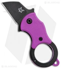 Fox Knives Mini-TA Liner Lock Karambit Knife Purple (1" Black) FX-536OD