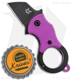 Fox Knives Mini-TA Liner Lock Karambit Knife Purple (1" Black) FX-536OD -Fox Knives Fox Mini TA Pink Purple Black FX 536PB BHQ 95726 jr bottlecap