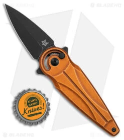 Fox Saturn Folding Knife Copper Aluminum (2.6" Black Stonewash) FX-551 ALCOB -Fox Knives Fox Saturn Copper Black SW BHQ 154281 jr bottlecap