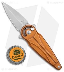 Fox Saturn Folding Knife Copper Aluminum (2.6" Stonewash) FX-551 ALCO -Fox Knives Fox Saturn Copper SW BHQ 150025 jr bottlecap