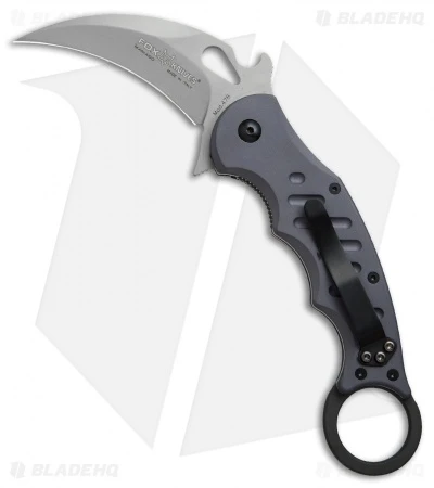 Fox Knives Karambit Folder Knife Gray Aluminum (3.2" Bead Blast) 478 1 Fox Knives Karambit Folder Knife Gray Aluminum (3.2" Bead Blast) 478